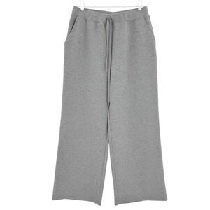 Lillusory Womens Wide Leg Relaxed Fit Elastic Waist Stretch Grey Sweatpants Sz 8